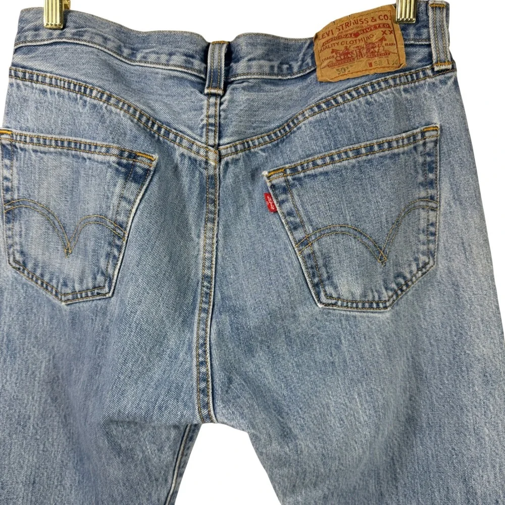 Vtg Levis 501 Original Straight Leg Button Fly Light Wash Jeans 90s Mens 32x34